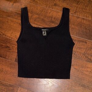 Forever 21 Black Ribbed Crop Top